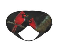 Máscara de dormir con estampado salvaje de pájaros rojos, máscara de ojos vendados, sombra de ojos para dormir por la noche, viajes, aviones