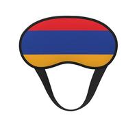 Máscara de dormir con la bandera de Armenia, máscara de ojos suave y transpirable, diseño de banda elástica adecuada para viajes y camping.