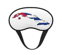 Máscara de dormir con mapa de la bandera cubana para adultos, opaca, cómoda máscara de ojos con bloqueo de luz para viajes, yoga
