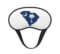 Máscara de dormir con mapa de la bandera de Carolina del Sur para adultos, opaca, cómoda máscara de ojos con bloqueo de luz para viajes, yoga