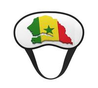 Máscara de dormir con mapa de la bandera de Senegal para adultos, opaca, cómoda máscara de ojos con bloqueo de luz para viajes, yoga