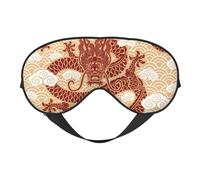 Máscara de dormir con nubes de dragón rojo y dorado, máscaras de ojos para dormir de doble cara, máscaras para dormir para mujeres y hombres, cubiertas opacas para dormir, viajes