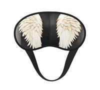 Máscara de dormir con plumas de ángel para adultos, opaca, cómoda máscara de ojos que bloquea la luz para viajes, yoga