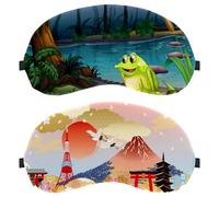 Máscara de dormir de 2 piezas, antifaz para dormir con bloqueo de luz para mujeres y hombres, máscara de ojos transpirable con diseño de cereza del monte japonés