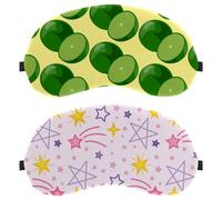 Máscara de dormir de 2 piezas para dormir de espalda y de lado, estrella fugaz brillante, amarillo, rosa, 100% bloqueo de luz, ajustable y transpirable, cubierta de ojos para dormir, cero presión