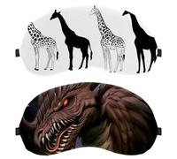 Máscara de dormir de 2 piezas para dormir de espalda y de lado, monstruo aterrador de fantasía, monstruo aterrador, 100% bloqueo de luz, ajustable y transpirable, cubierta de ojos para dormir, cero