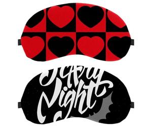 Máscara de dormir de 2 piezas para Halloween, noche de miedo, negro, máscara de ojos para hombres y mujeres, sin presión, máscara de ojos transpirable para dormir, bloqueo de luz