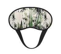 Máscara de dormir de bambú con pintura china de bambú, antifaz para ojos, diseño ligero y opaco, ultra suave y cómodo para hombres y mujeres