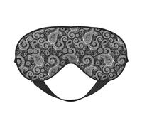 Máscara de dormir de cachemira india negra y blanca, máscaras de ojos para dormir de doble cara, máscaras para dormir para mujeres y hombres, cubiertas opacas para dormir, viajes