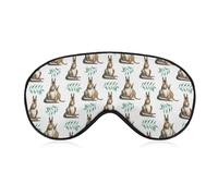 Máscara de dormir de canguro con patrón dibujado a mano en acuarela salvaje con correa ajustable, cómoda máscara de ojos suave, ayuda para dormir, máscaras de ojos que bloquean la luz