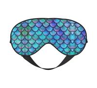 Máscara de dormir de doble cara con diseño de sirena, color verde azulado, suave, cómodo, bloqueo de luz, para descanso nocturno
