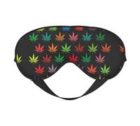 Máscara de dormir de doble cara con hojas de plantas de hierbas, suave, cómoda, bloqueo de luz, cubierta de ojos para descanso nocturno