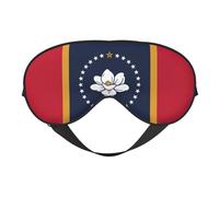 Máscara de dormir de doble cara con la bandera del estado de Mississippi, suave, cómoda, con bloqueo de luz, para descanso nocturno