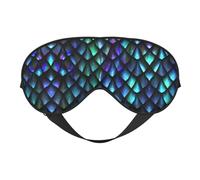 Máscara de dormir de doble cara con patrón de escamas de dragón mágico 3D, suave, cómodo, bloqueo de luz, cubierta de ojos para descanso nocturno
