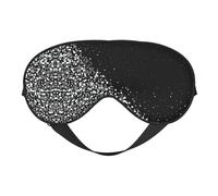 Máscara de dormir de doble cara con purpurina negra y blanca, suave, cómoda, bloqueo de luz, cubierta para los ojos para descanso nocturno