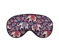 Máscara de dormir de elefantes de cultura india para dormir, para hombres, mujeres, adolescentes, niños, máscara de noche para dormir y venda, luz bloqueada, suave y cómoda para viajes, yoga y siesta