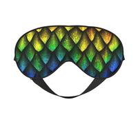 Máscara de dormir de escamas de dragón, máscaras de ojos para dormir de doble cara, máscaras para dormir para mujeres y hombres, cubiertas opacas para dormir, viajes