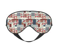 Máscara de dormir de estilo campestre de retazos, máscaras de ojos para dormir de doble cara, máscaras de dormir para mujeres y hombres, cubiertas opacas para dormir, viajes
