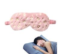 Máscara de dormir de felpa - Protector de ojos perfilado 3D, diadema resistente a la luz para mujer | Correa elástica ajustable para dormir laterales