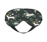 Máscara de dormir de poliéster y elastano para mujeres y hombres, ajustable, similar a la seda, con impresión de doble cara, flores, ciervos, animales, transpirable, para dormir, viajes, turnos