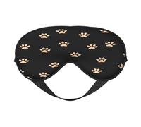 Máscara de dormir de poliéster y elastano para mujeres y hombres, máscara de ojos ajustable similar a la seda con impresión de doble cara, estampado de huellas de animales, transpirable, opaca, para