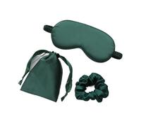 Máscara de dormir de seda 3 unids/set mujeres imitación seda sueño máscara de ojos parches cara Eyeshade ojos venda viaje resto cubierta noche para toda la noche (verde)