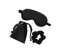 Máscara de dormir de seda 3 unids/set mujeres imitación seda sueño máscara ojos parches cara eyeshade venda de viaje resto cubierta noche para toda la noche (negro)