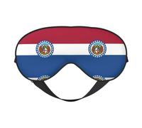 Máscara de dormir de seda de imitación de la bandera del estado de Missouri, relajación, con correa elástica ajustable, ideal para viajes y sueño profundo