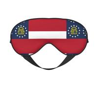 Máscara de dormir de seda sintética con bandera de Georgia - Relajación con correa elástica ajustable - Ideal para viajes y sueño profundo