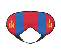 Máscara de dormir de seda sintética con bandera de Mongolia - Relajación con correa elástica ajustable - Ideal para viajes y sueño profundo