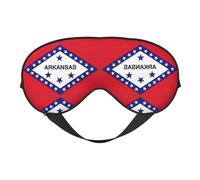 Máscara de dormir de seda sintética con bandera del estado de Arkansas, para relajación, con correa elástica ajustable, ideal para viajes y sueño profundo