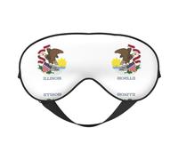 Máscara de dormir de seda sintética con bandera del estado de Illinois, para relajación, con correa elástica ajustable, ideal para viajes y sueño profundo