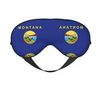 Máscara de dormir de seda sintética con bandera del estado de Montana, para relajación, con correa elástica ajustable, ideal para viajes y sueño profundo