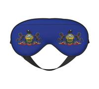 Máscara de dormir de seda sintética con bandera del estado de Pensilvania - Relajación con correa elástica ajustable - Ideal para viajes y sueño profundo