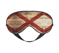 Máscara de dormir de seda sintética con diseño de bandera del estado de Alabama en grano de madera vieja, para relajación, con correa elástica ajustable, ideal para viajes y sueño profundo
