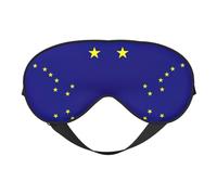 Máscara de dormir de seda sintética con la bandera del estado de Alaska, para relajación, con correa elástica ajustable, ideal para viajes y sueño profundo