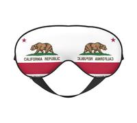 Máscara de dormir de seda sintética con la bandera del estado de California, para relajación, con correa elástica ajustable, ideal para viajes y sueño profundo