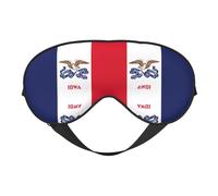 Máscara de dormir de seda sintética con la bandera del estado de Iowa - Relajación con correa elástica ajustable - Ideal para viajes y sueño profundo