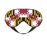 Máscara de dormir de seda sintética con la bandera del estado de Maryland - Relajación con correa elástica ajustable - Ideal para viajes y sueño profundo