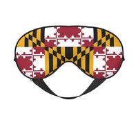 Máscara de dormir de seda sintética con la bandera del estado de Maryland - Relajación con correa elástica ajustable - Ideal para viajes y sueño profundo