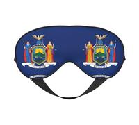 Máscara de dormir de seda sintética con la bandera del estado de Nueva York, para relajación, con correa elástica ajustable, ideal para viajes y sueño profundo