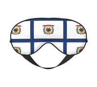 Máscara de dormir de seda sintética con la bandera del estado de Virginia Occidental, relajación con correa elástica ajustable, ideal para viajes y sueño profundo