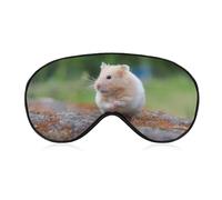 Máscara de dormir esponjosa para hámster on Rock Sits Bellamente con correa ajustable, cómoda máscara de ojos suave para dormir, máscaras de ojos que bloquean la luz