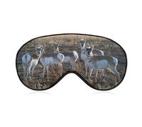 Máscara de dormir familiar de antílope de animales salvajes con correa ajustable, cómoda máscara de ojos suave para dormir, máscaras de ojos que bloquean la luz