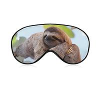 Máscara de dormir Happy Sloth Sleep Eye Mask para hombres, mujeres, adolescentes, niños, máscara de noche para dormir y venda, luz bloqueada, suave y cómoda para viajes, yoga y siesta