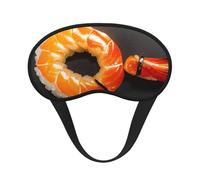 Máscara de dormir japonesa con estampado de camarones de sushi para personas que duermen de lado, máscara opaca en forma de copa, para hombres y mujeres