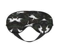 Máscara de dormir japonesa con grulla y pino para dormir con bloqueo de luz, para viajes, regalo esencial para mujeres y hombres