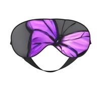 Máscara de dormir ligera con estampado de mariposas moradas, transpirable, bloquea la luz, viajes, yoga, aventuras al aire libre