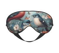 Máscara de dormir ligera con estampado de pájaros y mariposas, transpirable, bloquea la luz, viajes, yoga, aventuras al aire libre