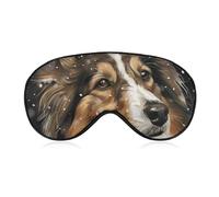 Máscara de dormir navideña para perros, antifaz para perros pastores de Shetland, antifaz ajustable para dormir suave para hombres y mujeres, juegos de siesta de viaje